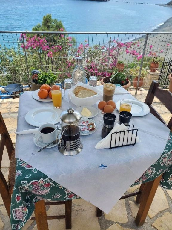 Breakfast served on the terrace